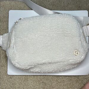 Lululemon White Fuzzy Belt Bag